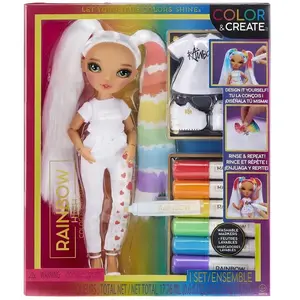 RAINBOW HIGH COLOUR & CREATE FASHION POUPÉE DIY - YEUX VERTS, COUETTES pas cher