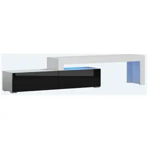 Meuble TV Flex Laque BM-NL - Extensible ou Angle 148 à 280 cm LED RGB pas cher