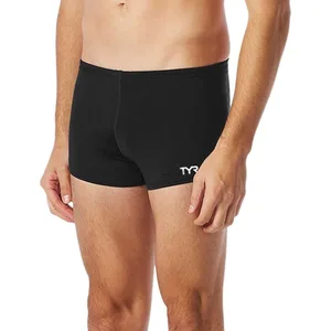 TYR Maillot de bain Durafast Elite Solid Square Leg pour homme, Noir, 3 pas cher