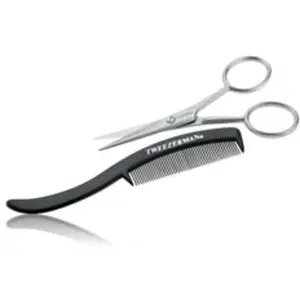 TWEEZERMAN GEAR Ciseaux à barbe et peigne homme soins toilettage poils du visage formes raccourcir pas cher