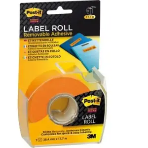 3m 2600-o post-it super sticky rouleau détiquettes avec dévidoir orange 25 mm x 17,7 m 499328 pas cher
