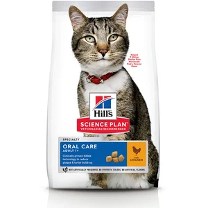 7kg Adult 1+ Oral Care Hill's Science Plan, poulet - Croquettes pour chat pas cher