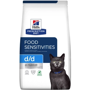 Hills 3kg d/d Food Sensitivities canard, petits pois Hill's Prescription Diet - Croquettes pour chat pas cher