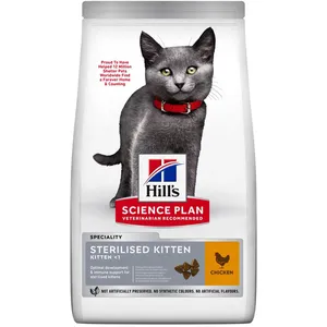 1,5kg Sterilised Kitten poulet Hill's Science Plan - Croquettes pour chat pas cher