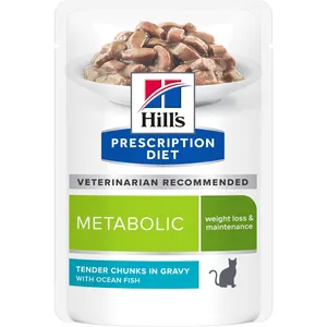 Hill’s Prescription Diet Metabolic poisson de mer pour chat - 12 x 85 g pas cher