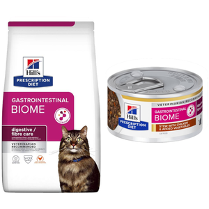8kg Gastrointestinal Biome PD Hill's croquettes pour chat + 6x82g boîtes offertes ! pas cher