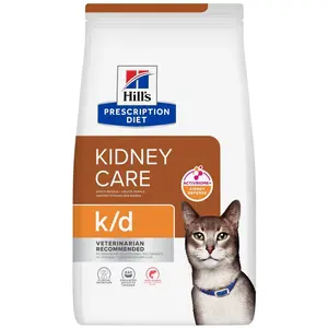 Lot économique : 3x3 kg Hill's Prescription Diet k/d Kidney Care au saumon croquettes pour chats pas cher