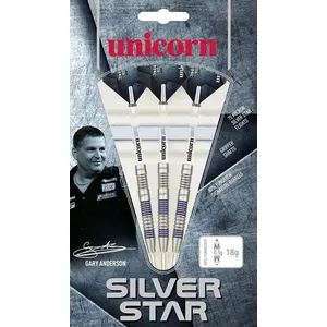 Unicorn Silver Star 80% Tungsten-Gary Anderson Fléchettes Homme, 14 cm