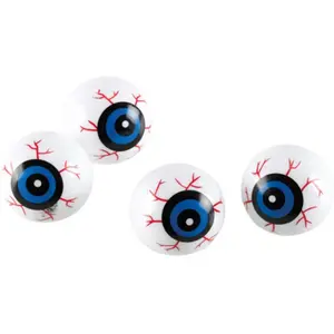 Merkloos / Sans marque Halloween oogballen - 6x - wit/blauw - 3 cm - kunststofVendu parbol