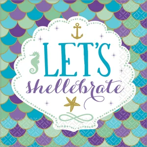 Amscan Servetten Mermaid Wishes 33 X 33 Cm 16 Stuks pas cher