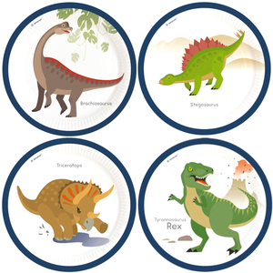 Amscan Dinosaurus bordjes Happy Dinosaur ( 8 stuks) pas cher