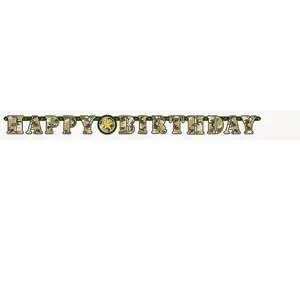 MisterFiesta Unique Party Bannière Happy Birthday 500-150 cm - Camouflage militaire pas cher