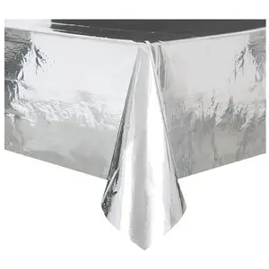 Plastic Tafelkleed Zilver 1.37x2.74cm pas cher