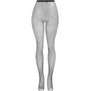 Rene Rofe Visnet Panty Met Open Kruisje - Zwart