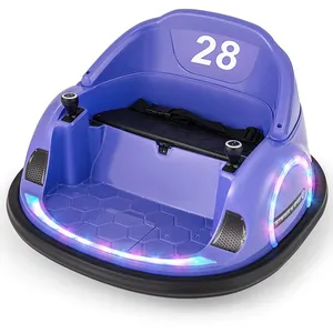DREAMADE Auto Tamponneuse Électrique pour Enfants Voiture Tournante Bé...