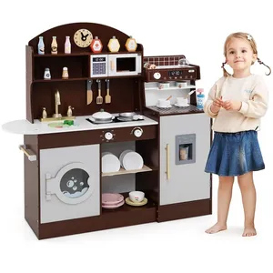 Costway Cuisine Enfants 3 Ans+ 26 Accessoires Xxl 106 X 30 X 105 Cm (L...