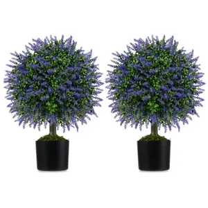 COSTWAY Lot de 2 Arbres de Buis Artificiel Topiaire 58 cm - Boules de ... pas cher