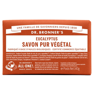 Pain de savon eucalyptus Dr Bronner's 140 g pas cher