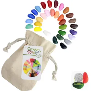 32 Couleurs Crayons Cailloux Sachet Coton Mousseline Crayon Rocks Multicolore pas cher