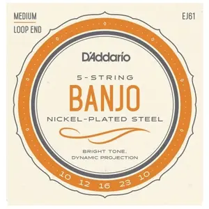 D'Addario Banjo snaren EJ61 10-23 5-String nikkel Loop End - Snaren