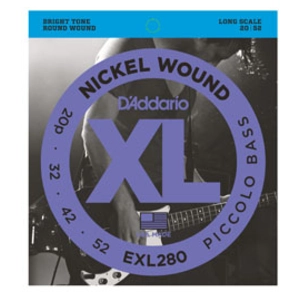 D'Addario EXL280, 20-52, cordes longues - jeu guitare basse Piccolo pas cher