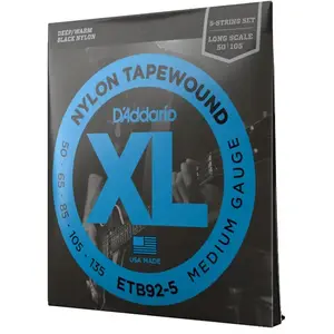 D'Addario ETB92-5 tapewound medium 50-135 basgitaar snarenset pas cher