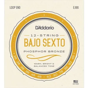 D'Addario EJ86 Bajo Sexto - Jeu de 12 cordes pas cher