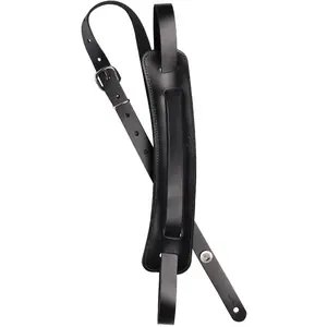 D'Addario D'Addario John Lennon Leather Guitar Strap Black gitaarband