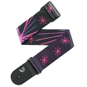 D'Addario 50RUN80 Outrun Polyester Gitaarband Neon Stars pas cher