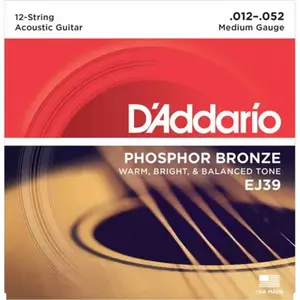 D'addario EJ39 Medium - Jeu de Cordes guitare acoustiques 12 cordes pas cher