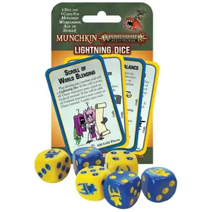 Steve Jackson Games Munchkin Warhammer Age of Sigmar: Lightning Dice - Uitbreiding - Engelstalig - Dobbelstenen - 4 Extra Kaarten voor Munchkin Warhammer Age of Sigmar pas cher