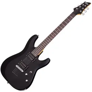 Schecter C-6 Deluxe Satin Black elektrische gitaar pas cher