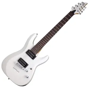 Schecter C-7 Deluxe Satin White 7-snarige elektrische gitaar pas cher
