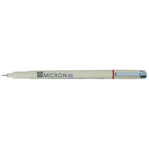 Sakura Pigma Micron 03 pen rood pas cher