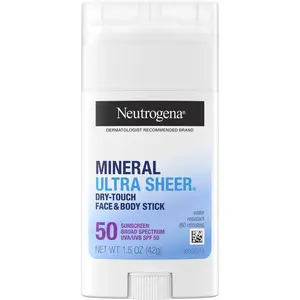 Neutrogena - Ultra Sheer Face & Body Mineral Sunscreen Stick - SPF 50 Face & Body - Mineral Sunscreen - 42g pas cher