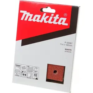 Comparateur de prix : Feuilles abrasives - MAKITA - BO4554/BO4561 - 114x102 mm - Grain 40