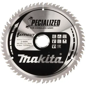 Comparateur de prix : Makita, Lame de scie, E-08888 Scie TCT 216X30X2.0MM, Z-60 EFFICUT