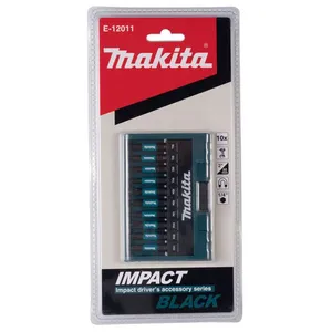 Makita Impact Black Bit-Set 10-tlg E-12011 Jeu dembouts