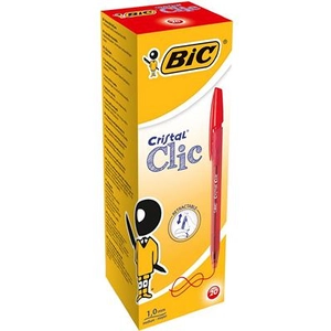 Stylo Bille Bic Cristal Clic Rétractable rouge pas cher