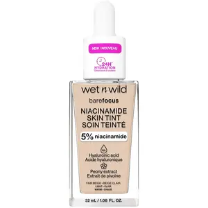 Wet n Wild Bare Focus Niacinamide Skin Tint, Fond de Teint Léger avec Formule Modulable, Enrichi en Acide Hyaluronique et Vitamine E pour un Look Radieux, Fair BeigeVendu parrakuten