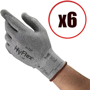 ANSELL Lot de 6 paires de gants de travail en pu tricot Hyflex 11-727 EN388 Taille - Taille 7 pas cher