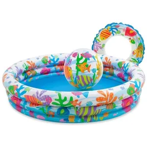 Comparateur de prix : Piscine gonflable avec bouée et ballon - Intex - Set complet
