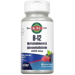 Kal Comprimés B12 Methylcobalamin+adenosylcobalamin 2000mcg 60 UnitésVendu parbikeinn