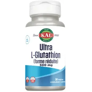 Kal Ultra L-Glutathion (Forme réduite) - 500mg - 30 Capsules végétales pas cher