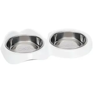 Catit Dubbele Voerbak - Kattenvoerbak - 17.5x32x6 cm Wit pas cher