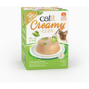 4x25g Catit Creamy Cups Poulet et Kiwi friandises pour chat pas cher