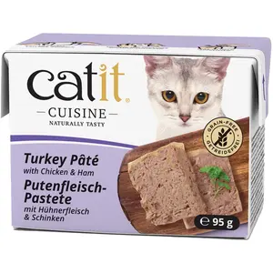 Catit Cuisine Paté 12 x 95 g pour chat - dinde, poulet et jambon pas cher
