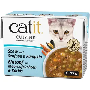 Ragoût pour chats Catit Cousine, Fruits de mer 95g pas cher