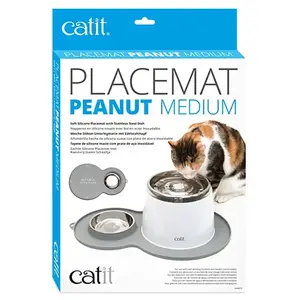 CAT IT Napperon en forme d'arachide - Format moyen - Gris - Pour chat