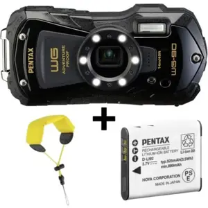Pentax WG-90 kit avec batterie D-Li92 et dragonne - Noir pas cher